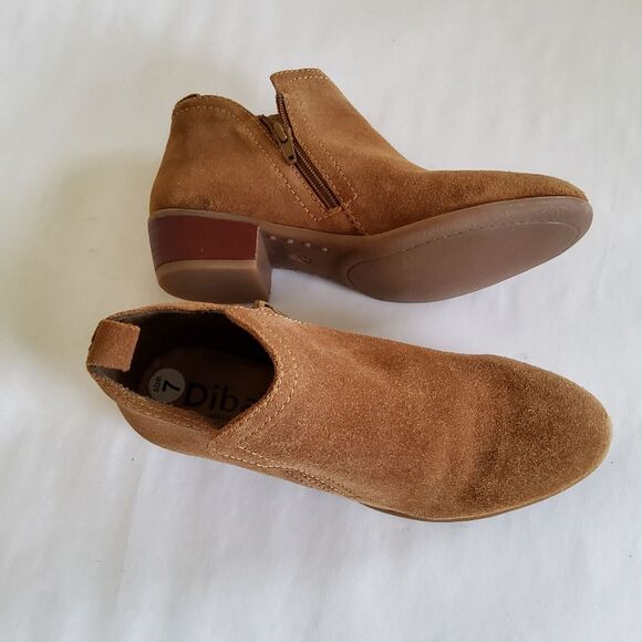 New Diba Tan Suede Leather Ankle Boots Booties Size 7 - Picture 5 of 7